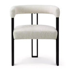 Lot de 4 chaises de salle à manger modernes rembourrées avec accoudoirs et dossier incurvé, chaises de cuisine et de salle à manger avec pieds en métal noir-Panipeachy