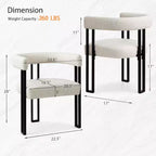 Lot de 4 chaises de salle à manger modernes rembourrées avec accoudoirs et dossier incurvé, chaises de cuisine et de salle à manger avec pieds en métal noir-Panipeachy