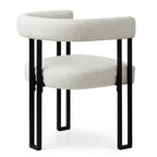 Lot de 4 chaises de salle à manger modernes rembourrées avec accoudoirs et dossier incurvé, chaises de cuisine et de salle à manger avec pieds en métal noir-Panipeachy