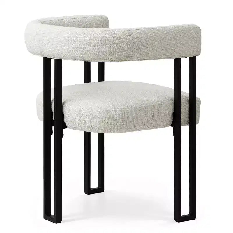 Lot de 4 chaises de salle à manger modernes rembourrées avec accoudoirs et dossier incurvé, chaises de cuisine et de salle à manger avec pieds en métal noir-Panipeachy