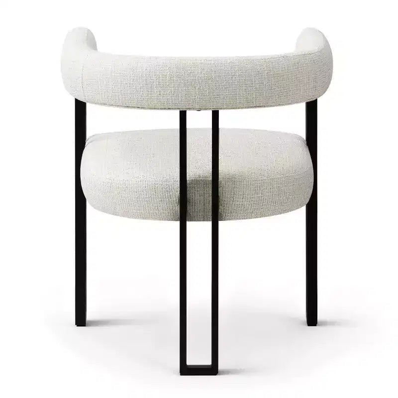 Lot de 4 chaises de salle à manger modernes rembourrées avec accoudoirs et dossier incurvé, chaises de cuisine et de salle à manger avec pieds en métal noir-Panipeachy