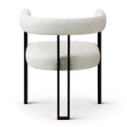 Lot de 4 chaises de salle à manger modernes rembourrées avec accoudoirs et dossier incurvé, chaises de cuisine et de salle à manger avec pieds en métal noir-Panipeachy