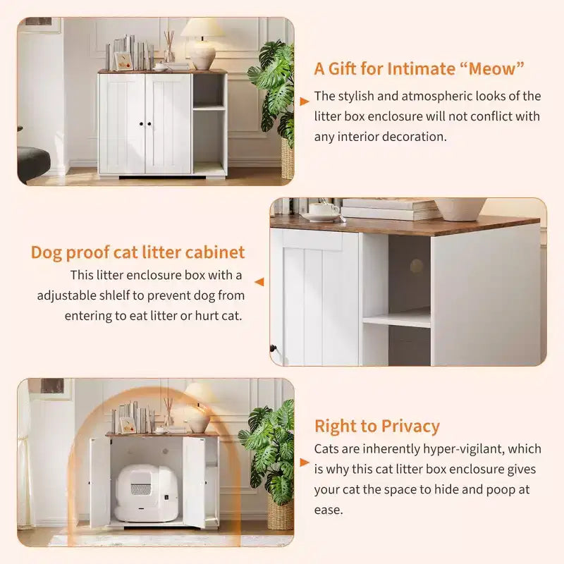 Meuble Cache-Litière pour Chat, Grande Maison de Toilette Intérieure pour Chat, pour la Maison, le Salon