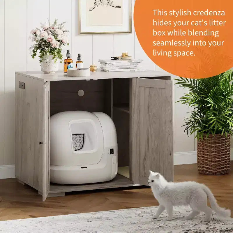 Meuble Cache-Litière pour Chat, Grande Maison de Toilette Intérieure pour Chat, pour la Maison, le Salon