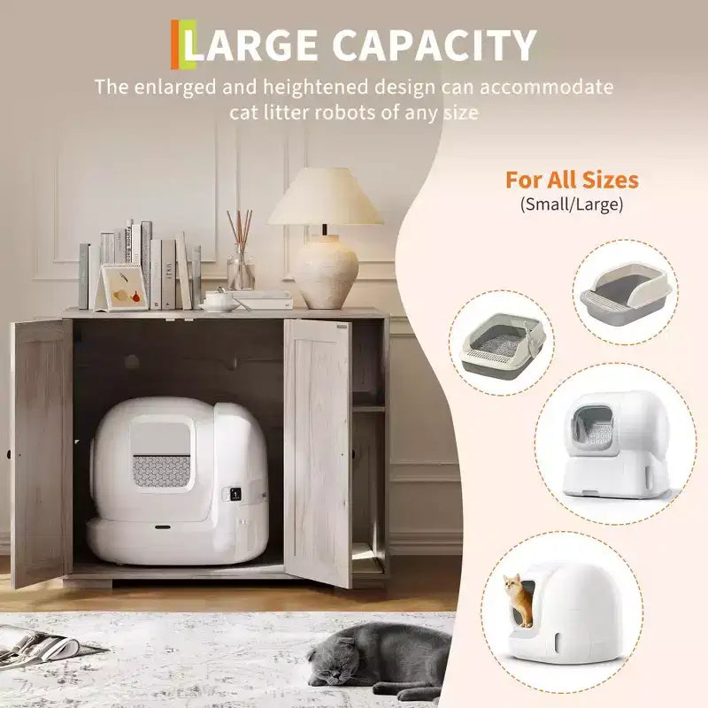 Meuble Cache-Litière pour Chat, Grande Maison de Toilette Intérieure pour Chat, pour la Maison, le Salon
