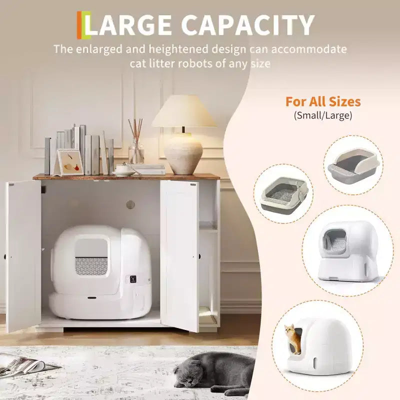 Meuble Cache-Litière pour Chat, Grande Maison de Toilette Intérieure pour Chat, pour la Maison, le Salon