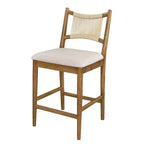 Tabourets de bar en bois ModernLuxe, tabourets de salle à manger rembourrés avec dossier en corde tressée - Lot de 2/4