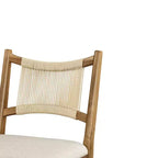 Tabourets de bar en bois ModernLuxe, tabourets de salle à manger rembourrés avec dossier en corde tressée - Lot de 2/4