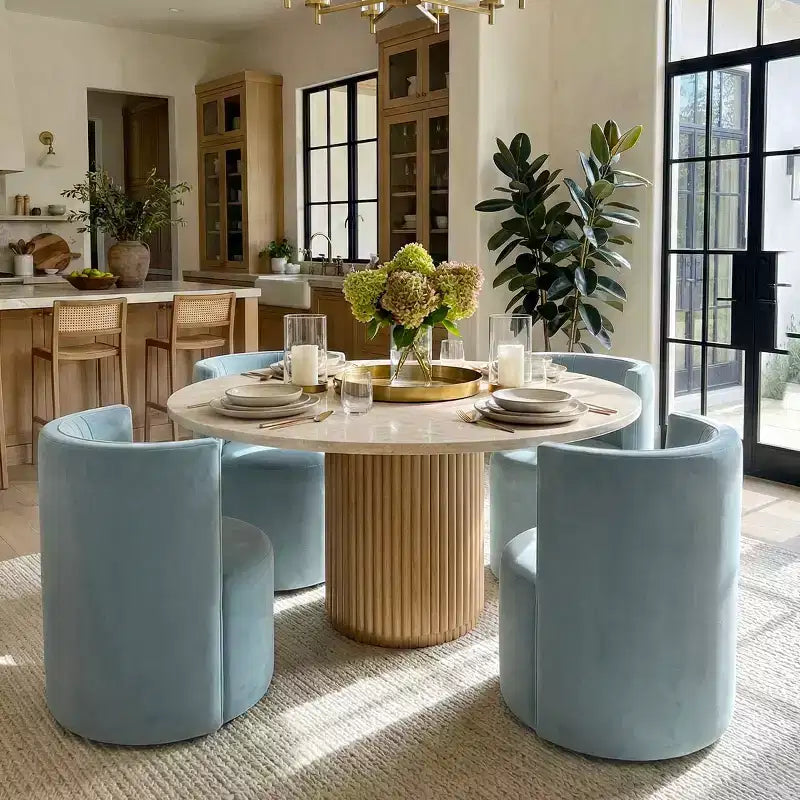 Lot de 2 chaises de salle à manger pivotantes à 360° modernes, chaises de salle à manger sans accoudoirs en velours avec dossier incurvé pour salle à manger ou salon - Panipeachy