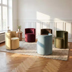 Lot de 2 chaises de salle à manger pivotantes à 360° modernes, chaises de salle à manger sans accoudoirs en velours avec dossier incurvé pour salle à manger ou salon - Panipeachy