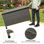 COZONY Coffre de rangement d'extérieur avec roulettes, coffre de rangement en rotin PE étanche, grand conteneur de rangement de jardin pour patio, piscine, jardin.