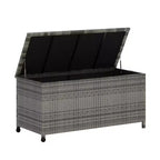 COZONY Coffre de rangement d'extérieur avec roulettes, coffre de rangement en rotin PE étanche, grand conteneur de rangement de jardin pour patio, piscine, jardin.