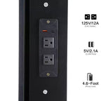 Coiffeuse de luxe de 37 pouces avec miroir LED coulissant, rangement organisé, hub d'alimentation intégré, support pour sèche-cheveux et tabouret assorti pour chambre à coucher