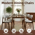 Chaise de salle à manger GDFStudio Semah moderne en bois massif avec dossier incurvé et revêtement en lin (lot de 2)