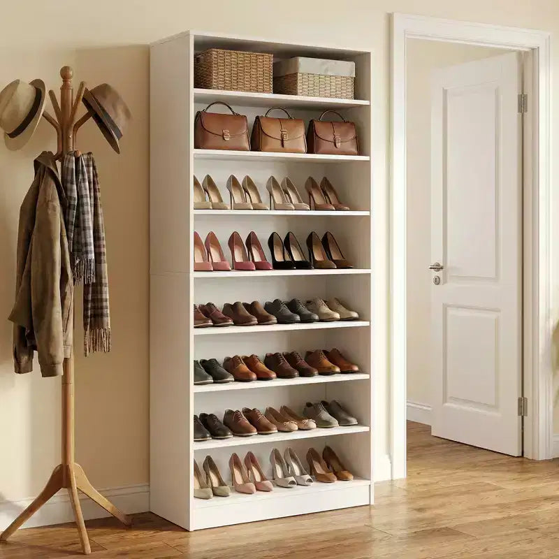 GDFStudio Cilou 9 Tier Tall Shoe Cabinet with Adjustable Shelves