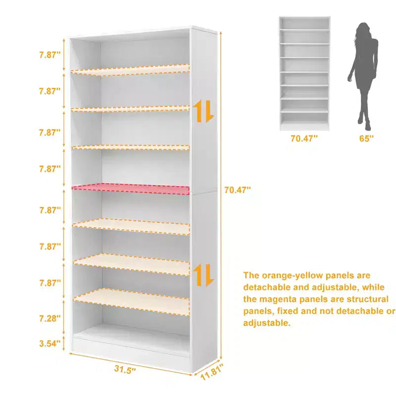 Meuble à chaussures haut GDFStudio Cilou à 9 niveaux avec étagères réglables
