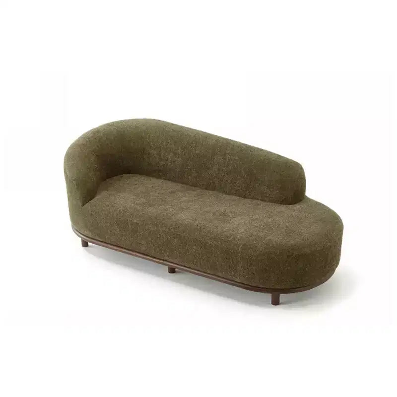 Christopher Knight Home Farid Chaise longue moderne en bois d'hévéa et tissu bouclé