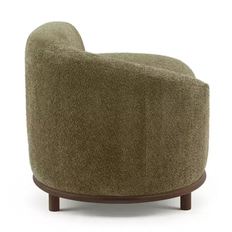 Christopher Knight Home Farid Chaise longue moderne en bois d'hévéa et tissu bouclé