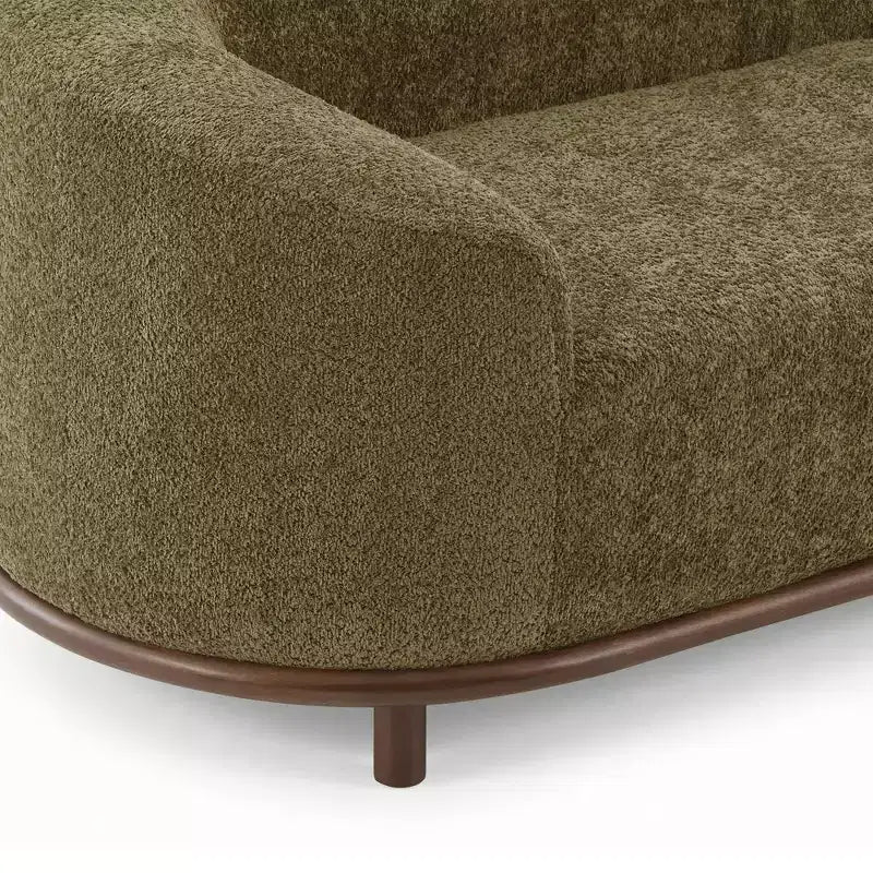Christopher Knight Home Farid Chaise longue moderne en bois d'hévéa et tissu bouclé