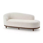 Christopher Knight Home Farid Chaise longue moderne en bois d'hévéa et tissu bouclé