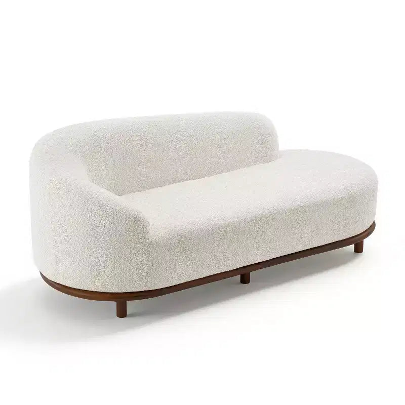 Christopher Knight Home Farid Chaise longue moderne en bois d'hévéa et tissu bouclé