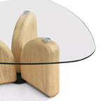Table basse Christopher Knight Home Stefan moderne en verre triangulaire et béton léger