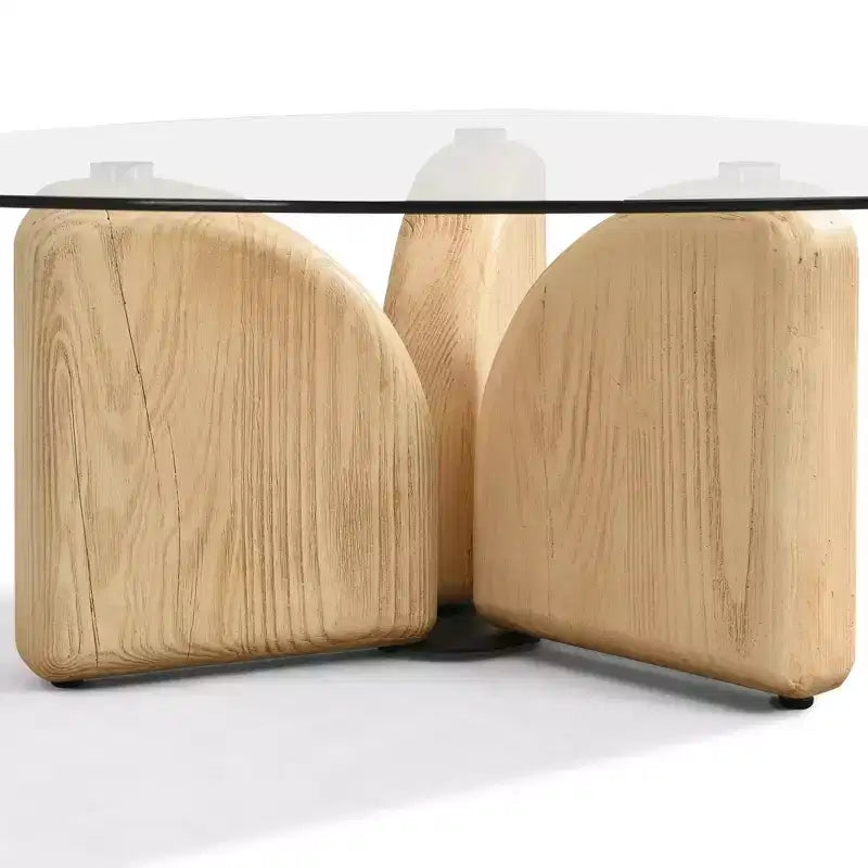 Table basse Christopher Knight Home Stefan moderne en verre triangulaire et béton léger