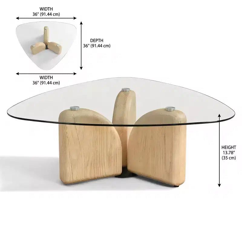 Table basse Christopher Knight Home Stefan moderne en verre triangulaire et béton léger