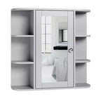 Meuble haut de salle de bain avec porte miroir et 3 étagères