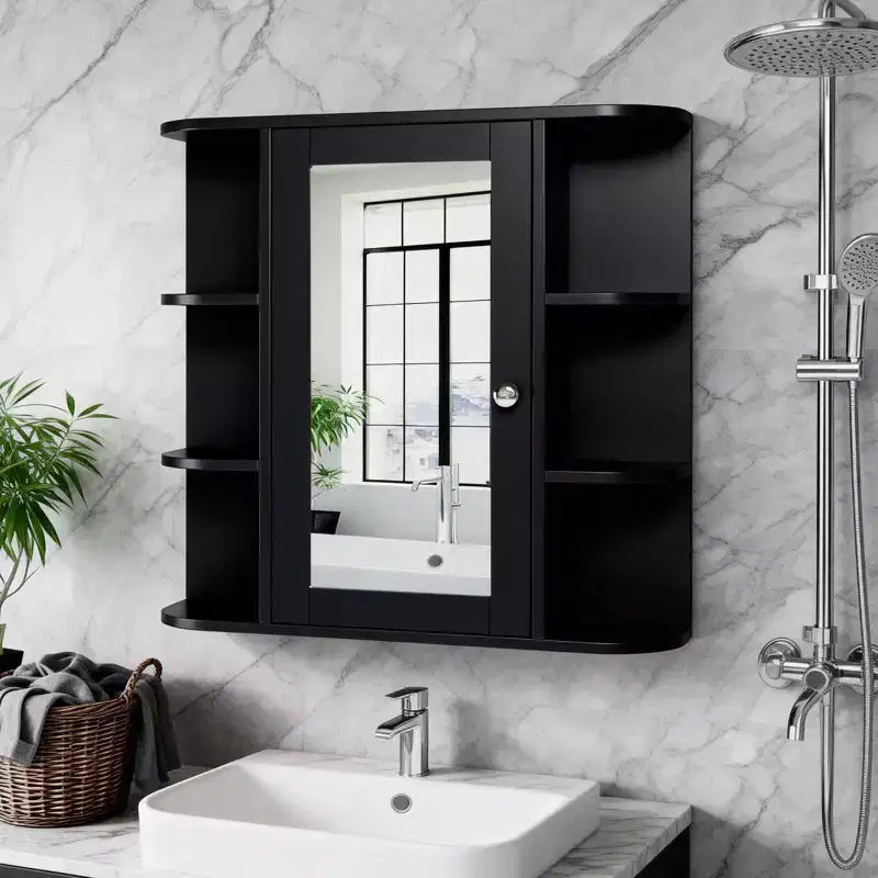 Meuble haut de salle de bain avec porte miroir et 3 étagères