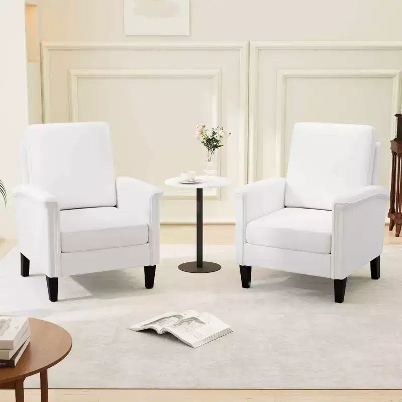 Costway Fauteuil d'appoint floral 1/2 pièce avec pieds en bois massif et dossier haut Coussins épais et confortables Bleu/Beige