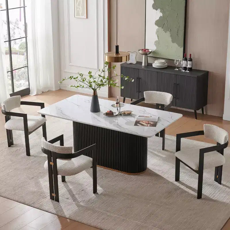 Table Basse Ronde en Faux Marbre Beige - Dessus en Pierre Frittée de 33 po et Base en Bois Massif, Table Basse de Style Moderne pour Salon - Morden Fort