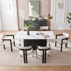 Table Basse Ronde en Faux Marbre Beige - Dessus en Pierre Frittée de 33 po et Base en Bois Massif, Table Basse de Style Moderne pour Salon - Morden Fort