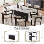 Table Basse Ronde en Faux Marbre Beige - Dessus en Pierre Frittée de 33 po et Base en Bois Massif, Table Basse de Style Moderne pour Salon - Morden Fort
