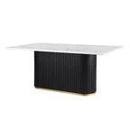 Table Basse Ronde en Faux Marbre Beige - Dessus en Pierre Frittée de 33 po et Base en Bois Massif, Table Basse de Style Moderne pour Salon - Morden Fort