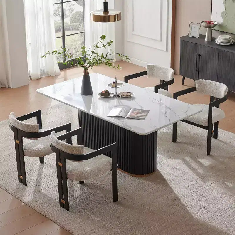 Table Basse Ronde en Faux Marbre Beige - Dessus en Pierre Frittée de 33 po et Base en Bois Massif, Table Basse de Style Moderne pour Salon - Morden Fort