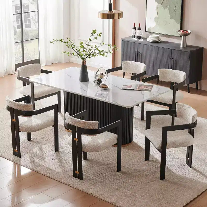 Table Basse Ronde en Faux Marbre Beige - Dessus en Pierre Frittée de 33 po et Base en Bois Massif, Table Basse de Style Moderne pour Salon - Morden Fort