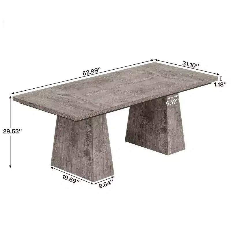 MAYEERTY 63 Table de salle à manger rustique, Table polyvalente robuste pour la maison et le bureau, Montage facile