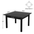 MAYEERTY Table à manger rustique marron de 39,4 po, plateau en chêne fissuré, pieds en bois massif, table polyvalente