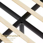 Cadre de lit plateforme Dyonery Queen en velours côtelé avec tête de lit capitonnée à oreilles de 142 cm, pieds en bois massif, sommier tapissier non requis et montage facile