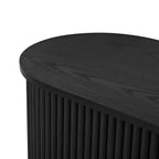 Meuble TV Rustique Vintage avec Portes Coulissantes à Lattes, Meuble TV Flûté de Ferme de 75 po avec Tiroir (Grain de Bois Noir)