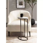Table d'appoint ovale en marbre Kate and Laurel Natalli, blanc, 14x9x28