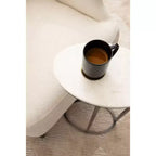Table d'appoint ovale en marbre Kate and Laurel Natalli, blanc, 14x9x28
