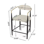 Ensemble de salle à manger moderne Christopher Knight Home Iwinie 5 pièces avec table piédestal en bois et tabourets de comptoir rembourrés en métal