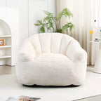Fauteuil de salon FurnitureR en fausse fourrure, fauteuil d'appoint moelleux avec assise profonde, canapé paresseux rembourré et confortable pour salon, chambre à coucher, coin lecture