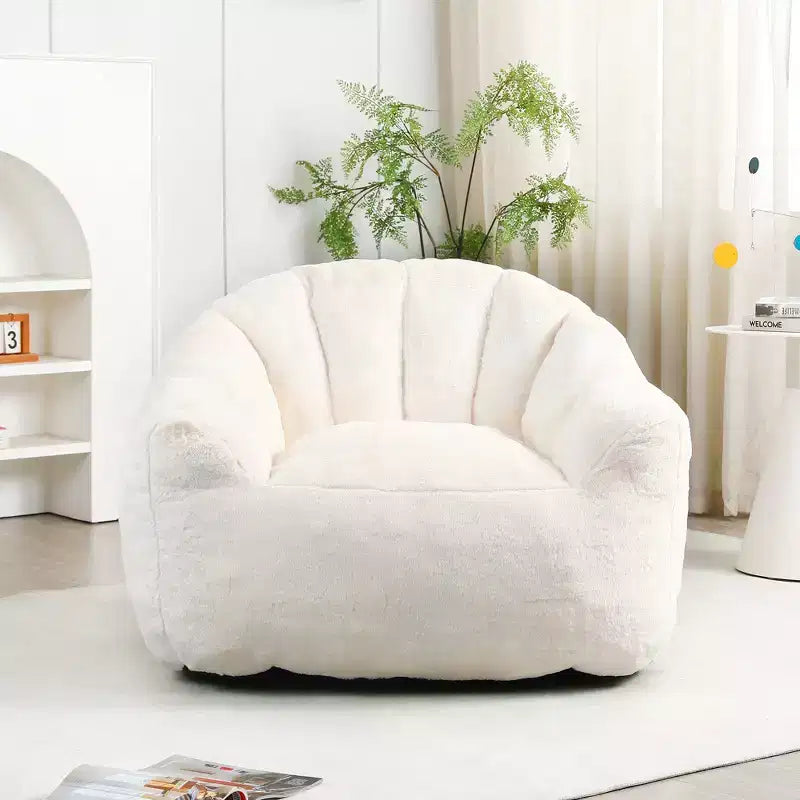 Fauteuil de salon FurnitureR en fausse fourrure, fauteuil d'appoint moelleux avec assise profonde, canapé paresseux rembourré et confortable pour salon, chambre à coucher, coin lecture