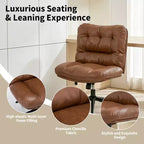 Chaise de bureau ergonomique avec pivotement à 360°, réglage de la hauteur et de l'inclinaison, assise large en forme de U, tissu doux en chenille, 4 coloris