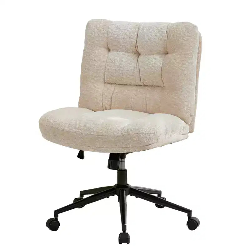 Chaise de bureau ergonomique avec pivotement à 360°, réglage de la hauteur et de l'inclinaison, assise large en forme de U, tissu doux en chenille, 4 coloris