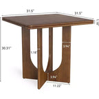 Table à manger carrée en bois Lantine pour 2-4 personnes, petite table de 80 cm pour salle à manger, cuisine, petits espaces