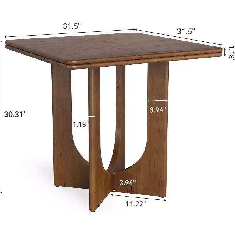 Table à manger carrée en bois Lantine pour 2-4 personnes, petite table de 80 cm pour salle à manger, cuisine, petits espaces